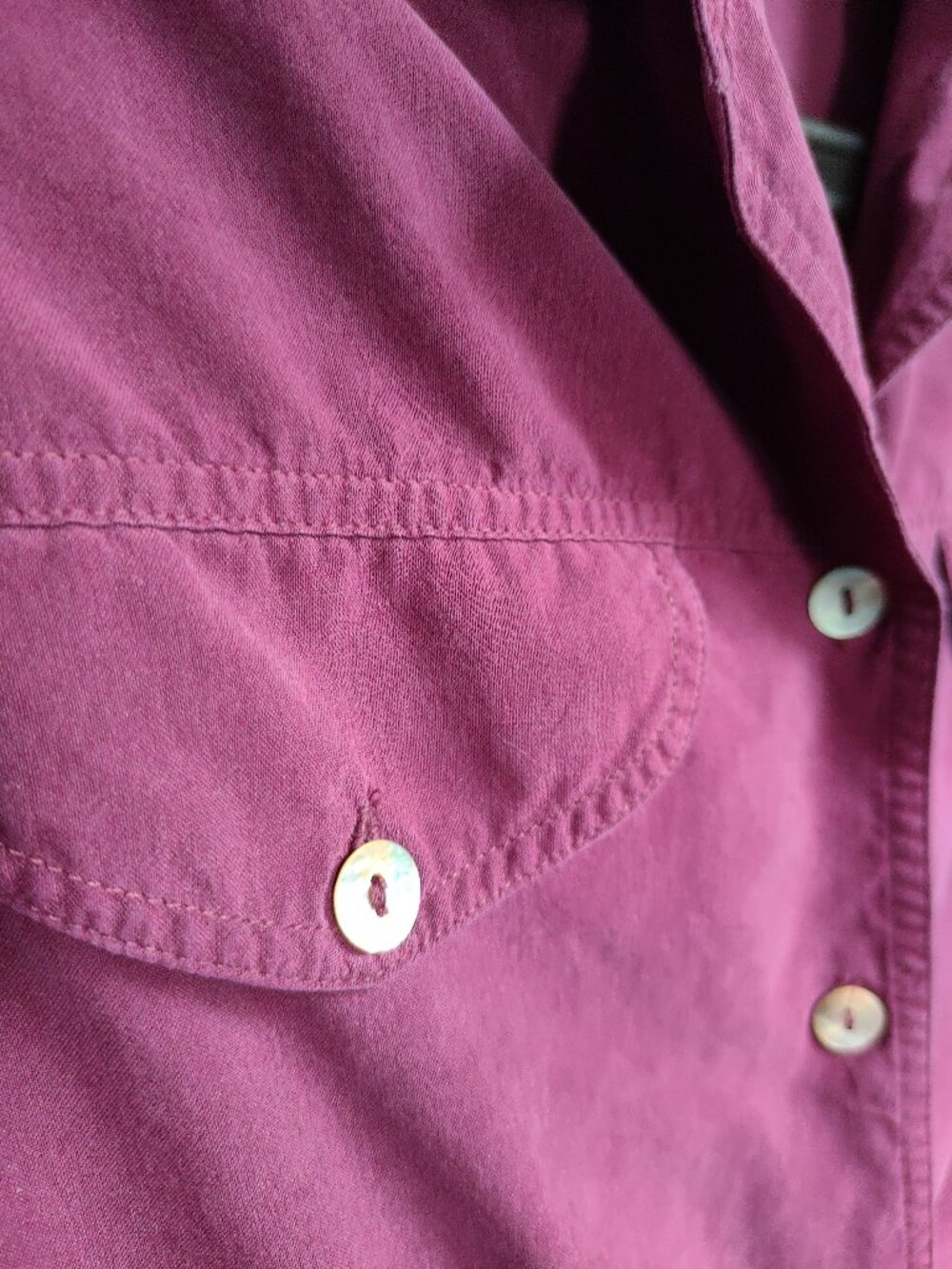 Vintage Jessica 100% Silk Button Down Shirt Size M - Solid Purple Pink Fuchsia - Picture 4 of 7